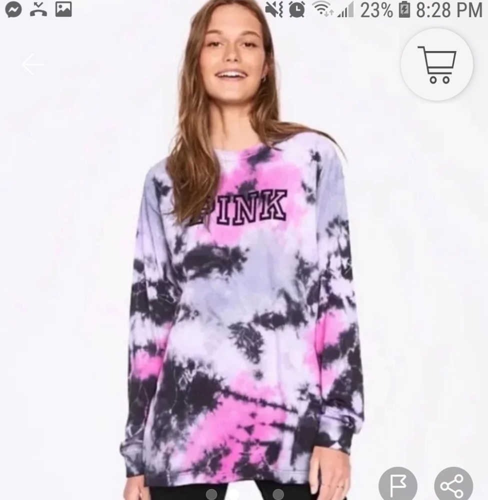 Victoria's Secret Tie Dye Long Sleeve Campus Tee